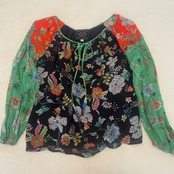 Johnny Was Multicolor Floral Blouse - Picture 1 of 6